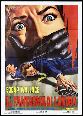 Italian poster for Edgar Wallace Krimi THE COLLEGE GIRL MURDERS aka DER MÖNCH MIT DER PEITSCHE