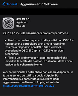 Apple ha rilasciato l’aggiornamento a iOS 13.4.1 e iPadOS 13.4.1