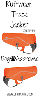 Ruffwear Track Jacket for Pets gear review, Hiking in Utah with Dogs, blaze orange for dogs