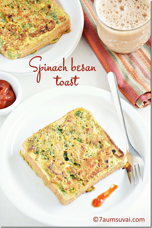 Spinach besan toast 