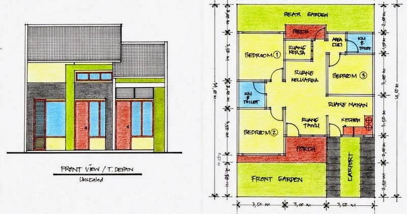 Desain Denah  Rumah  Minimalis Type  70  140 Terbaru 2019