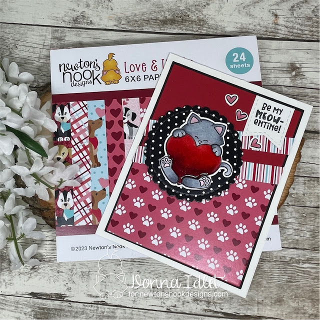 Newton's Nook Designs, Newton's Heart, Love & Woofs Paper Pad,  Love & Chocolate Paper Pad, Valentines Card, Newton, Be My Meow-entine