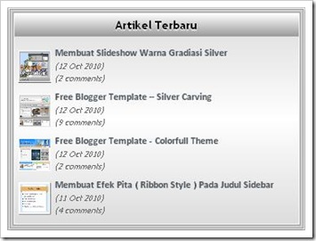 membuat widget artikel terbaru