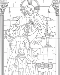 Jesus Christ Sacred Heart coloring picture for children