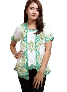 kebaya modern lengan pendek putih