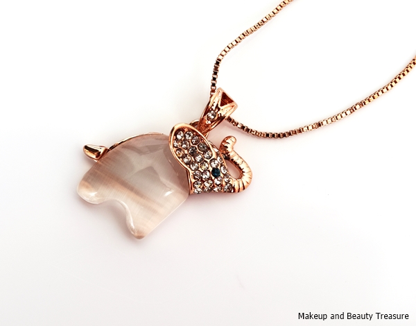 elephant necklace rose gold