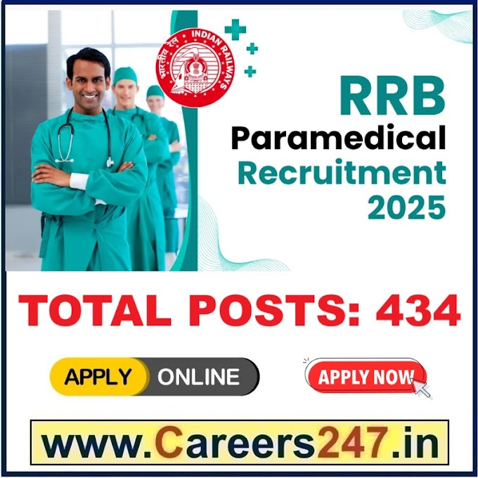 RRB Paramedical Staff Recruitment 2025 - Apply Online for 434 Posts