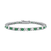 Emerald and Diamond Tennis Bracelet