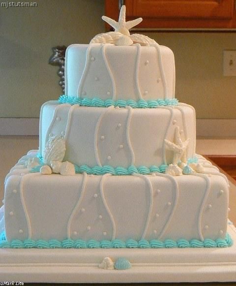 Click here to view Blue Wedding Cakes with Sea Shell Pictures