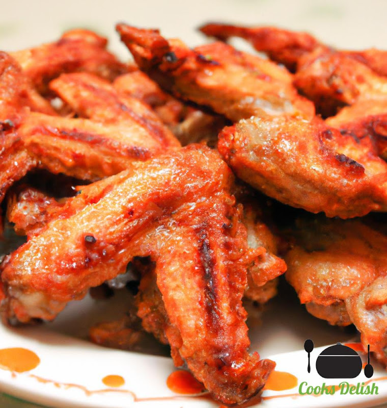 Picture of baked chicken wings on a plate