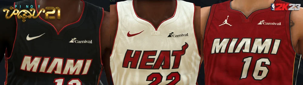 NBA 2K24 Miami Heat 23-24 Jerseys with Sponsor Patch