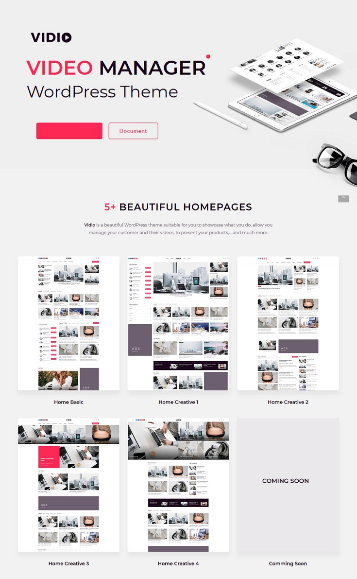 Video Manager WordPress theme