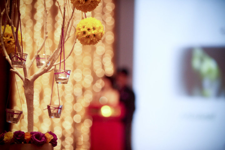 yellow flower arch wedding