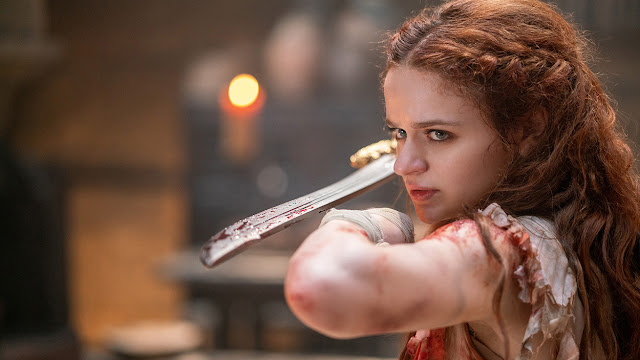Joey King with a sword