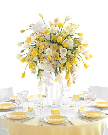 Flower centerpieces are great because they enhance the atmosphere in a 
