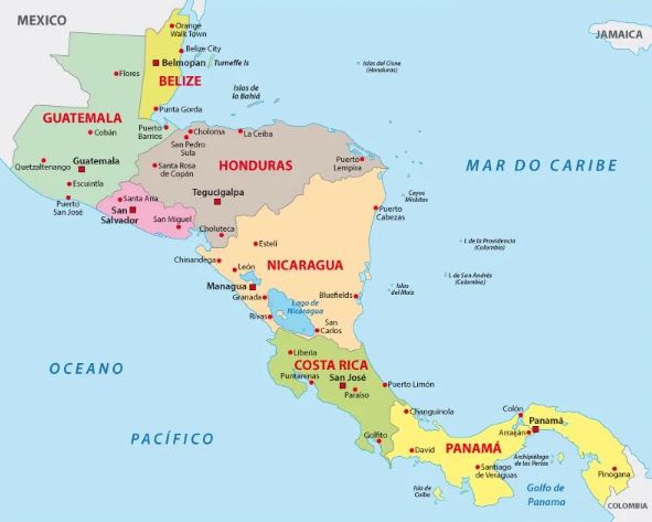 mapa da América Central