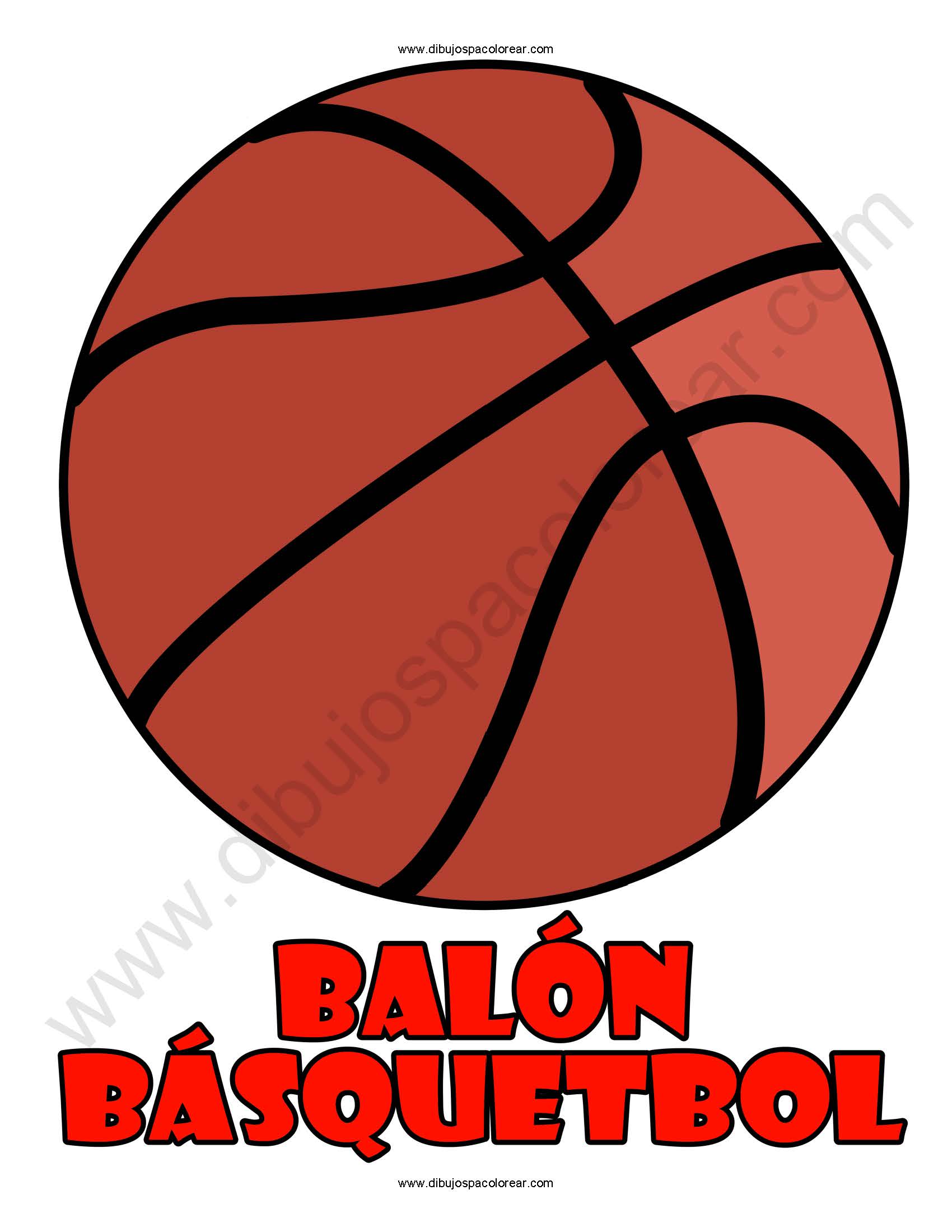 balón de básquetbol dibujo a color o para colorear