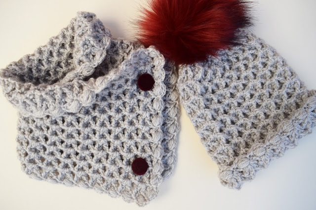 Conjunto de cuello y gorro para navidad a crochet