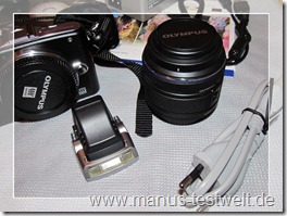 Olympus Cam Objektiv und Blitzlicht