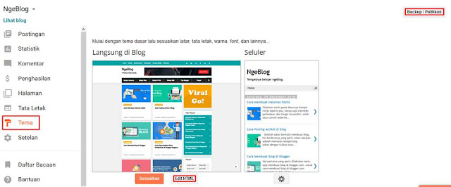 Cara Mudah Mengganti Template (Tema) Blogger Di Blogspot