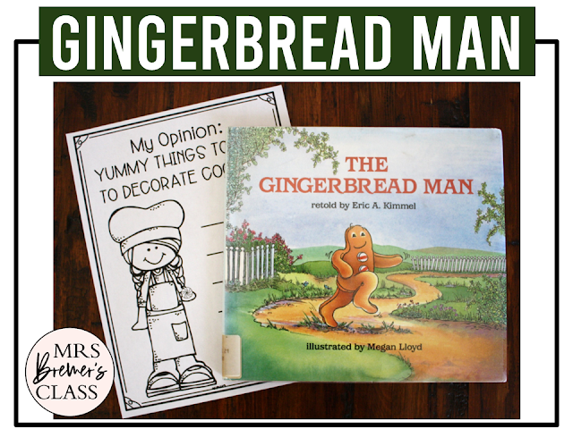 Gingerbread Man book activities unit with literacy printables, reading companion activities, lesson ideas, and a craft for Kindergarten and First Grade