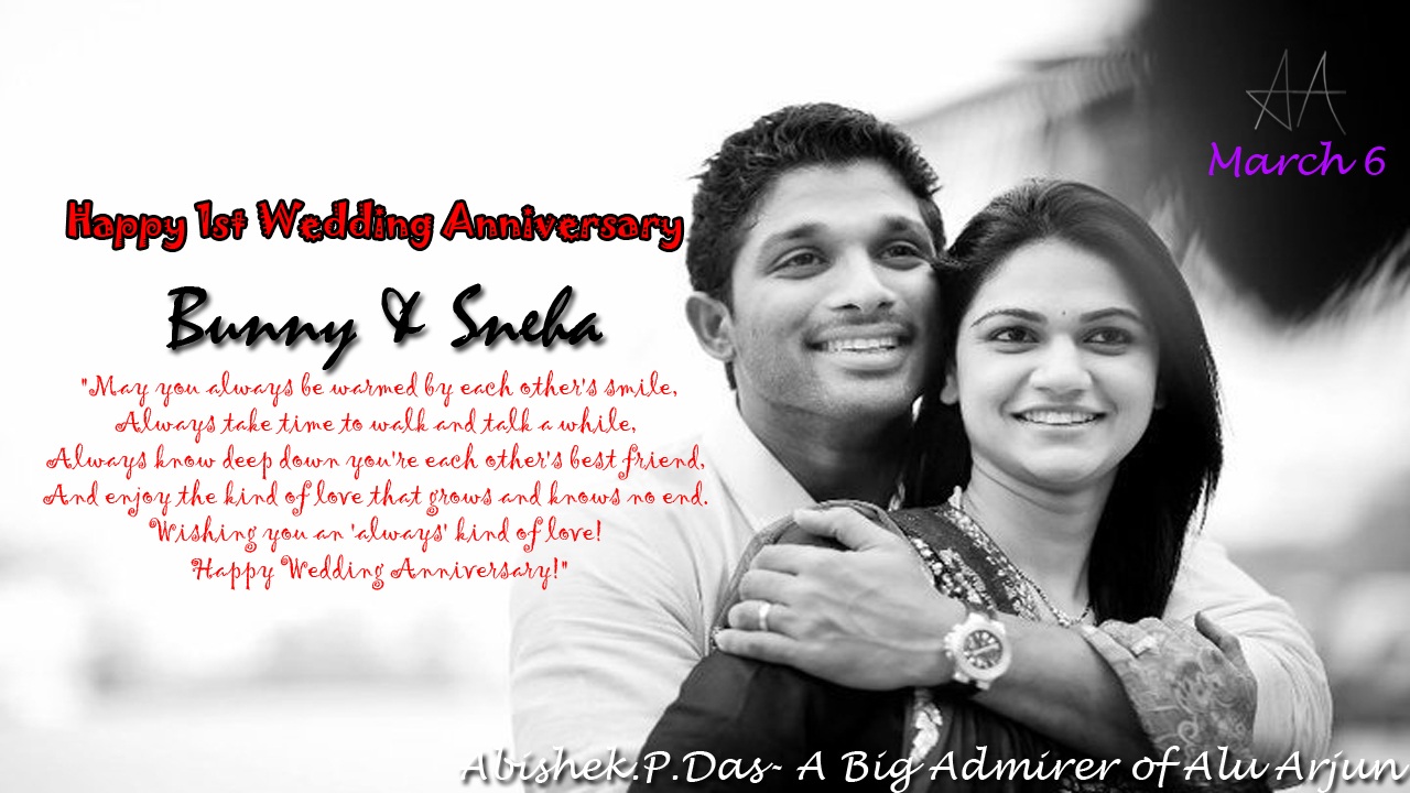 Stylish King Allu Arjun Happy Wedding  Anniversary 