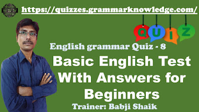 Basic English Test With Answers