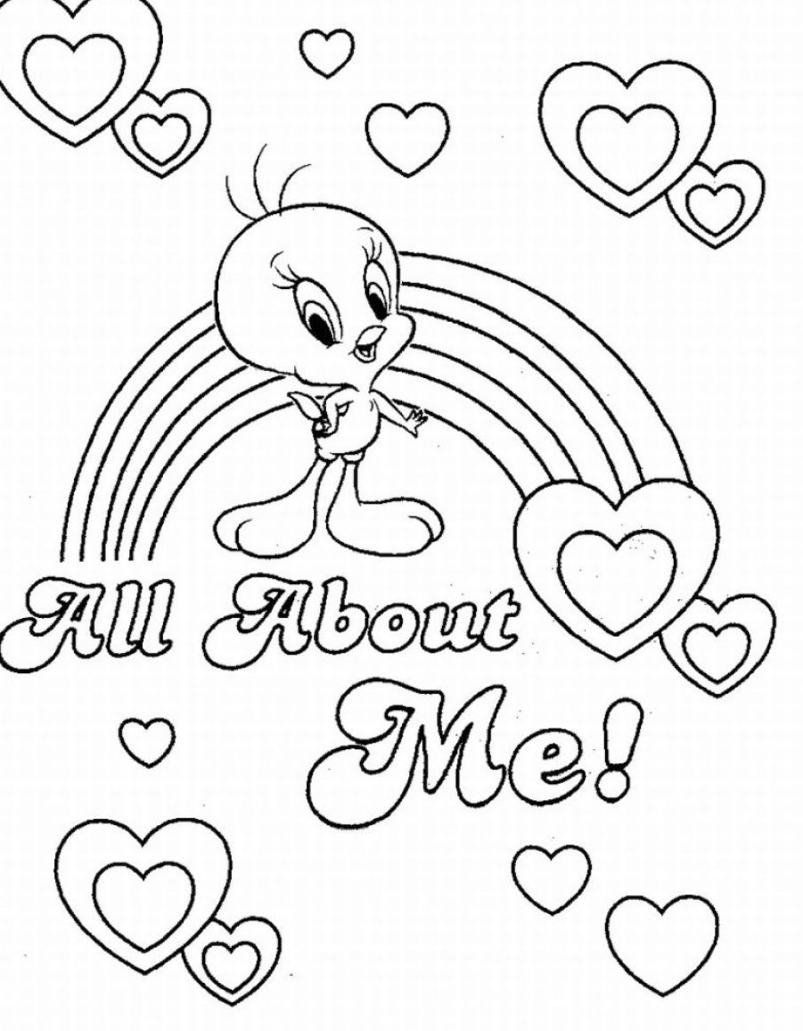 Tweety Bird Valentine Coloring Pages