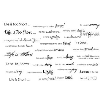 Lots of great sayings on Life is Short stamp set from The Angel Company