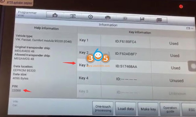 Autel IM608 VW Passat B6 B7 CC Add Key via Dump 13