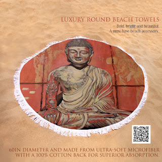 Luxury round beach towels by Tom Roderick Art