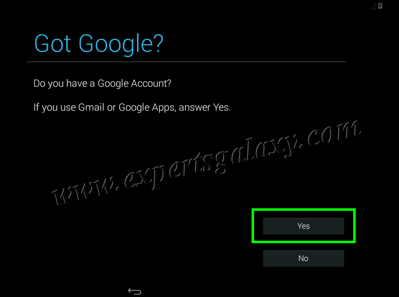 Android Google Account Configuration