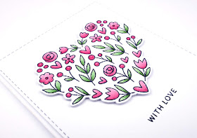 Handcrafted cards and tags with pretty floral wreath (stamps/dies are Floral Hearts by Pretty Pink Posh)