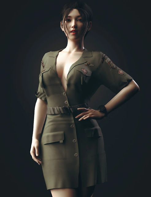 dForce Military Nurse Outfit 2 for Genesis 9, 8, 8.1 Female