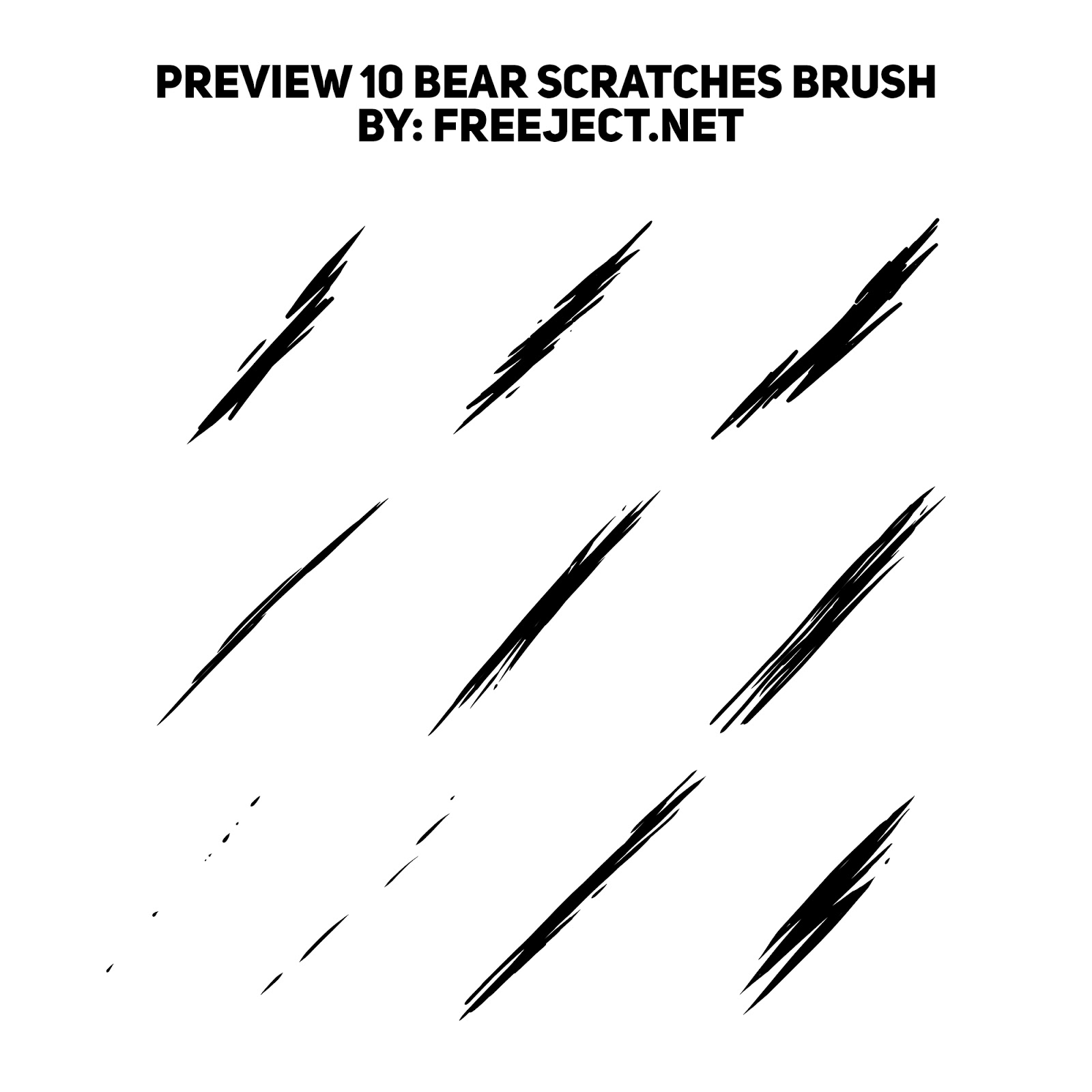 Free Download Bear Scratches Photoshop Brush - ABR File