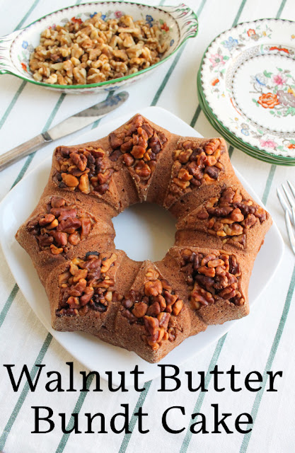 Food Lust People Love: This walnut butter Bundt cake is delightfully flavored with homemade toasted walnut butter, which is super easy to make. The walnuts at the bottom of the pan are a pretty topping when the cake is turned upright.