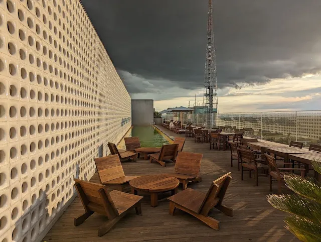 View of Torre de TV from Bar 16 Rooftop Bar in Brasilia