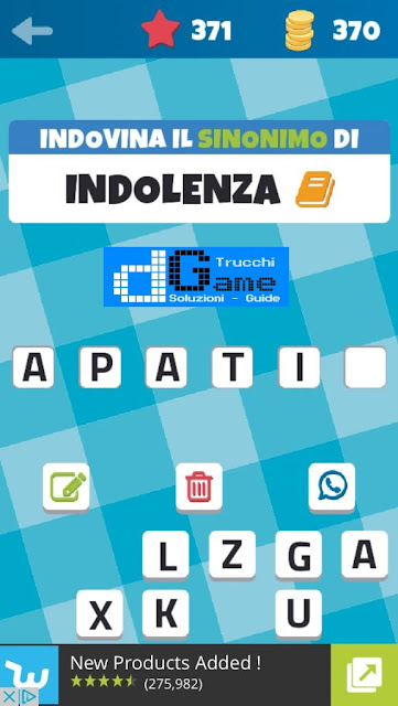 Sinonimi e Contrari (Il Gioco) soluzione livello 371-380