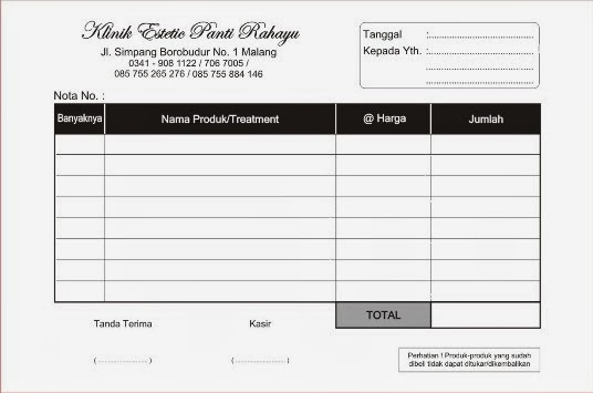 NOTA / FAKTUR / KWITANSI / INVOICE  percetakan murah di 