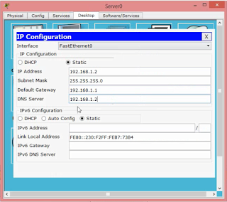 Konfigurasi DNS, DHCP, MAIL dan WEB Server pada Cisco Packet Tracer