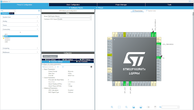 STM32F103R6 SPI Interfaces To A Single Seven-Segment Display