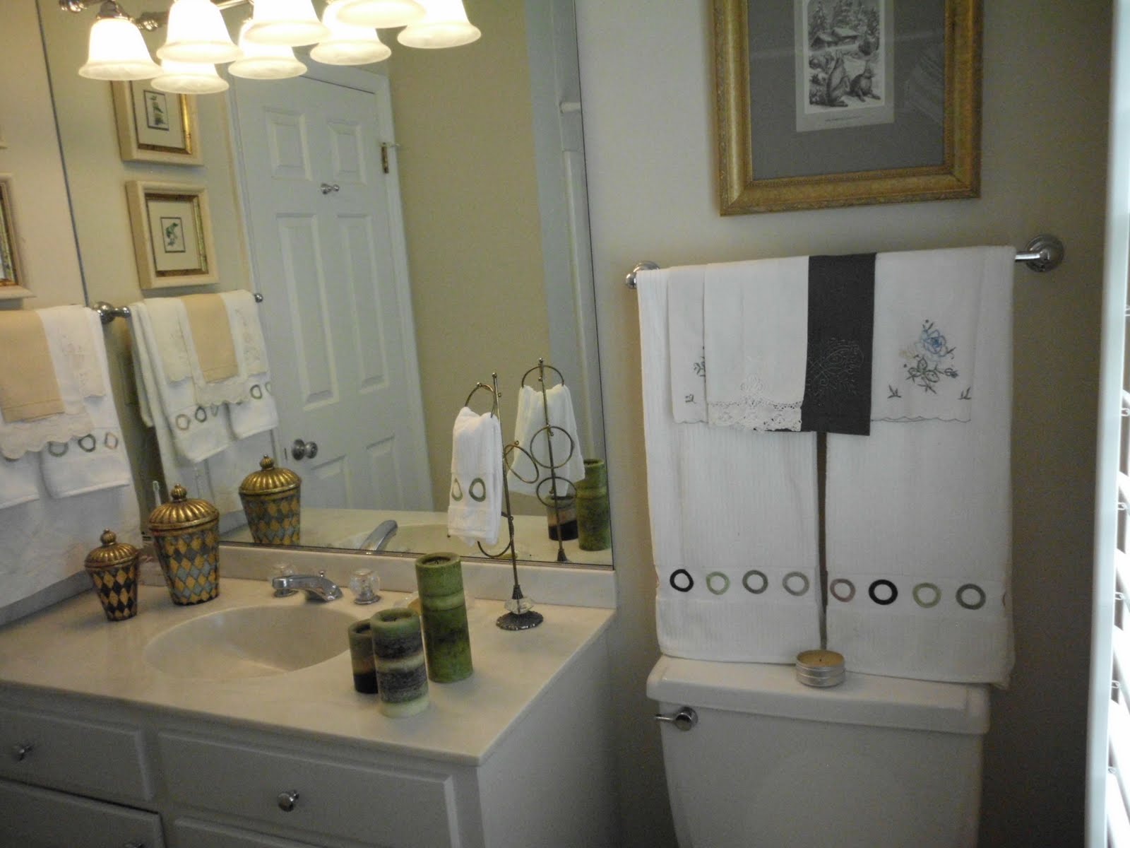 green bathroom vanity The Main House Guest Bedrooms and Baths