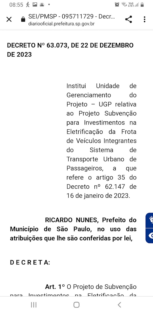 Prefeitura de SP cria unidade para gerenciar  projeto de eletrificação  da frota de ônibus 