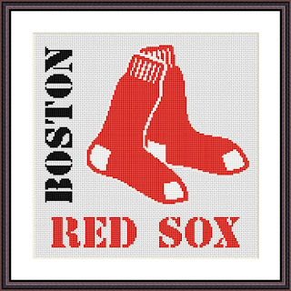 BOSTON RED SOX logo cross stitching embroidery - Tango Stitch