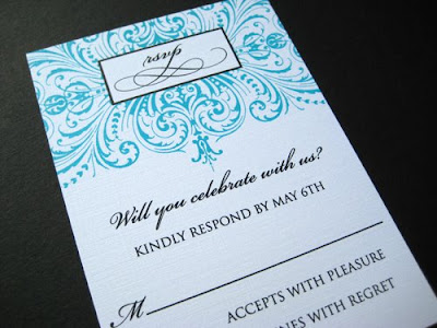 Sneak peak Sarah Jason's turquoise wedding invitations