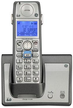 The GE Dect Wireless with the Goog411 button..