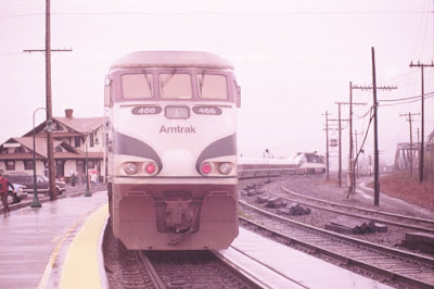 Amtrak Cascades F59PHI #466 in Vancouver, Washington, in Early 1999