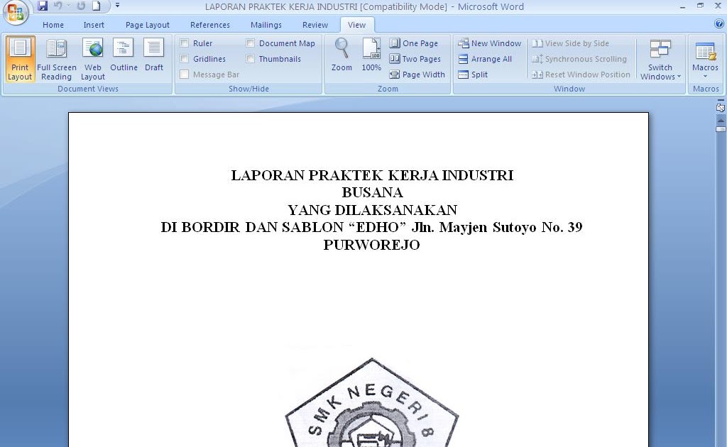 Contoh Laporan Praktek Kerja Industri  contoh surat dan 