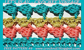free crochet patterns, how to crochet, vintage, sideways,