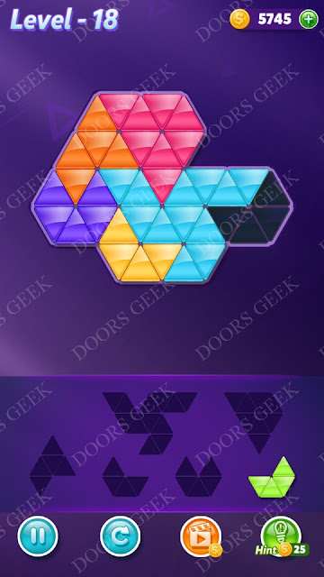 Block! Triangle Puzzle Intermediate Level 18 Solution, Cheats, Walkthrough for Android, iPhone, iPad and iPod